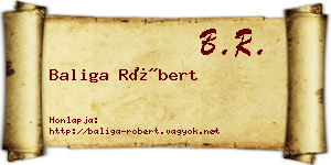 Baliga Róbert névjegykártya